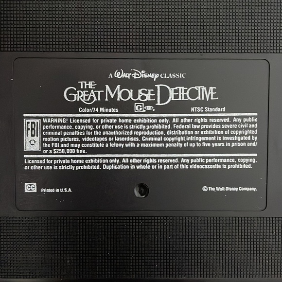 Disney Classics The Great Mouse Detective VHS Tape Vintage Collectable. - Picture 8 of 16